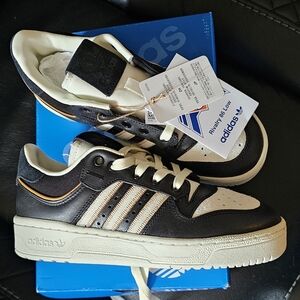 Adidas Black and Cream Sneakers